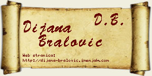 Dijana Bralović vizit kartica